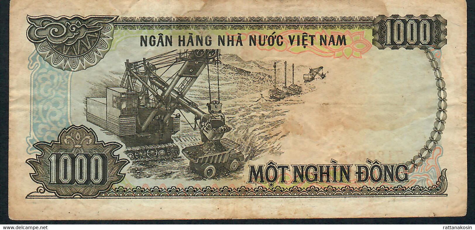 VIETNAM  P102  1000  DONG   1987 #CL  RARE DATE   F-VF    NO P.h. ! - Vietnam