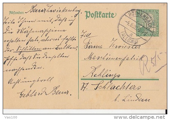 RHINELAND STATE ANNIVERSARY, EAGLE, PC STATIONERY, ENTIER POSTAL, P204, 1926, GERMANY - Postcards