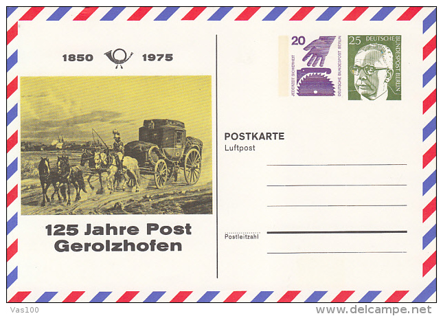 POST CHASE, G. HEINEMANN, ALL TIME SAFETY, ACCIDENTS PREVENTION, PC STATIONERY, ENTIER POSTAL, PF55, 1975, GERMANY - Private Postcards - Mint