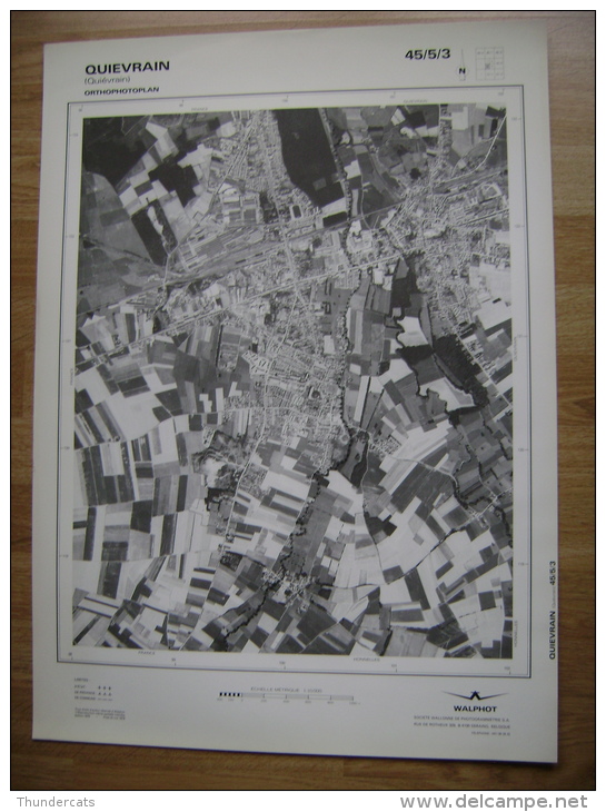 GRAND PHOTO VUE AERIENNE 66 Cm X 48 Cm De 1979 QUIEVRAIN QUIEVRAIN - Cartes Topographiques