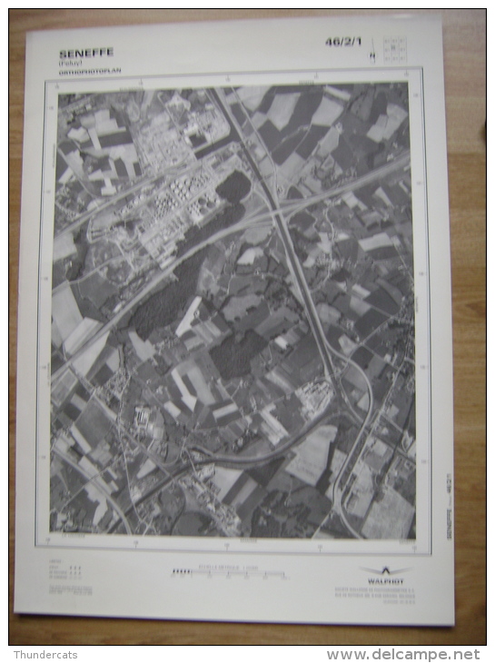 GRAND PHOTO VUE AERIENNE 66 Cm X 48 Cm De 1979  SENEFFE FELUY - Cartes Topographiques