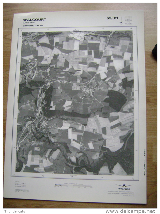 GRAND PHOTO VUE AERIENNE 66 Cm X 48 Cm De 1985  WALCOURT CHASTRES - Cartes Topographiques