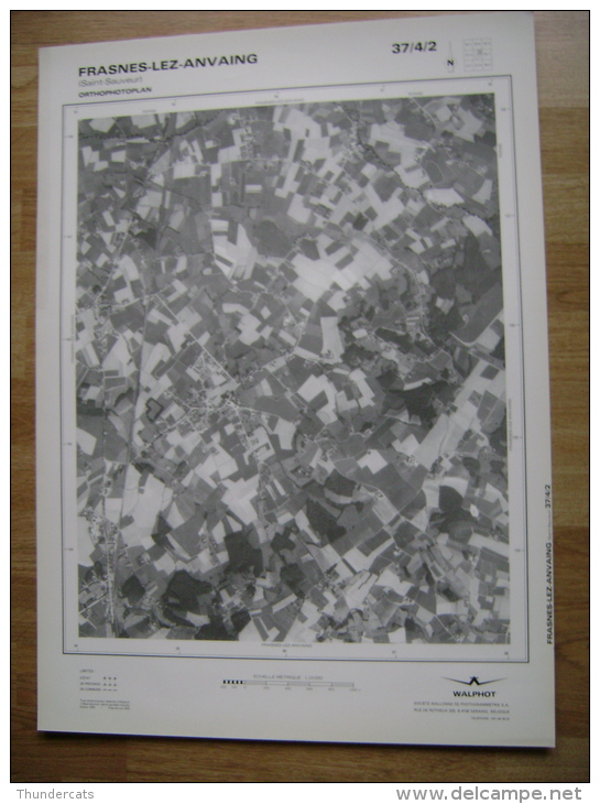 GRAND PHOTO VUE AERIENNE 66 Cm X 48 Cm De 1979 FRASNES LEZ ANVAING SAINT SAUVEUR - Cartes Topographiques