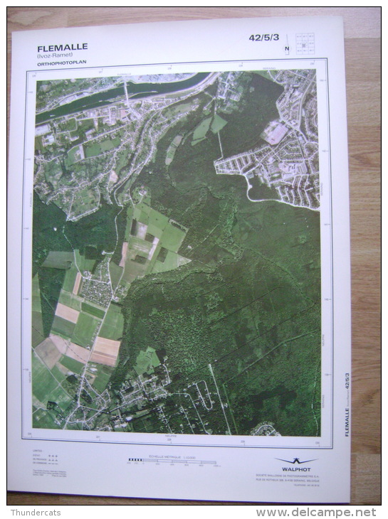 GRAND PHOTO VUE AERIENNE 66 Cm X 48 Cm De 1984 FLEMALLE IVOZ RAMET - Cartes Topographiques