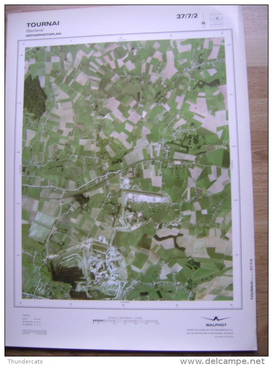 GRAND PHOTO VUE AERIENNE 66 Cm X 48 Cm De 1979  TOURNAI BECLERS - Cartes Topographiques