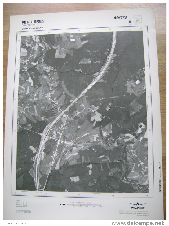 GRAND PHOTO VUE AERIENNE 66 Cm X 48 Cm De 1985 FERRIERES WERBEMONT - Cartes Topographiques