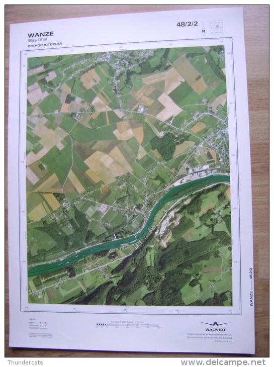 GRAND PHOTO VUE AERIENNE 66 Cm X 48 Cm De 1979  WANZE BAS OHA - Topographical Maps