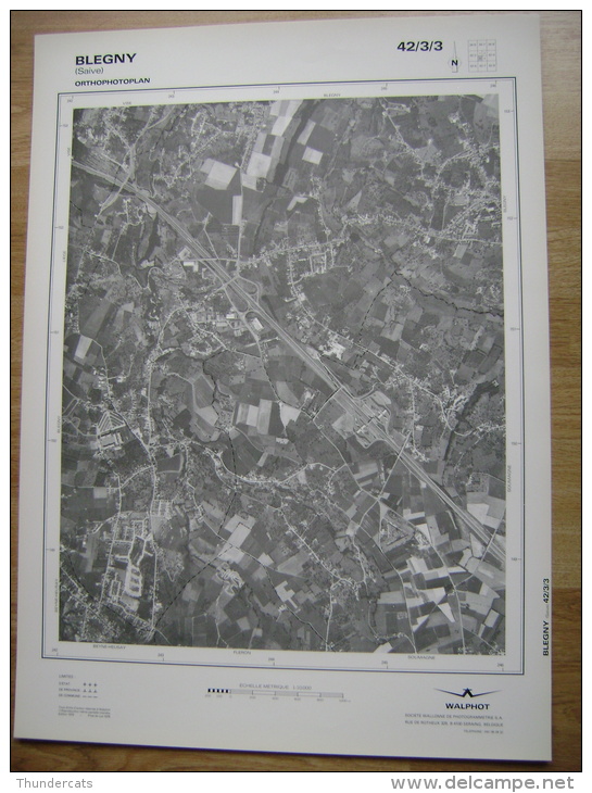 GRAND PHOTO VUE AERIENNE 66 Cm X 48 Cm De 1979  BLEGNY SAIVE - Topographische Kaarten