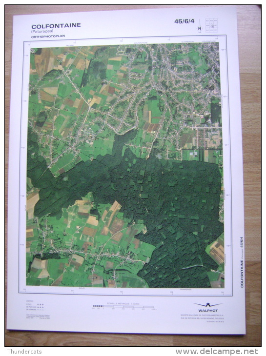 GRAND PHOTO VUE AERIENNE 66 Cm X 48 Cm De 1979  COLFONTAINE PATURAGES - Cartes Topographiques