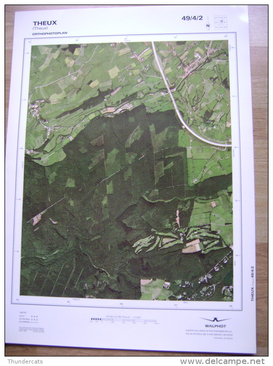 GRAND PHOTO VUE AERIENNE 66 Cm X 48 Cm De 1985 THEUX THEUX - Cartes Topographiques