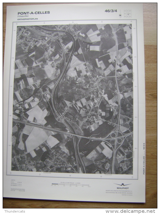 GRAND PHOTO VUE AERIENNE 66 Cm X 48 Cm De 1979  PONT A CELLES VIESVILLE - Cartes Topographiques