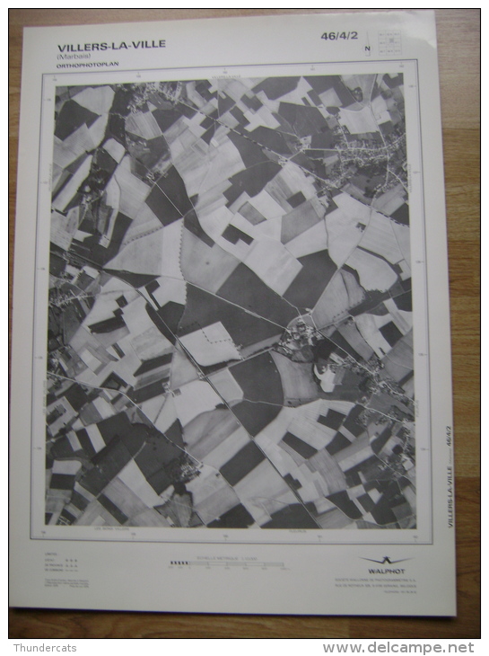 GRAND PHOTO VUE AERIENNE 66 Cm X 48 Cm De 1979  VILLERS LA VILLE MARBAIS - Mapas Topográficas