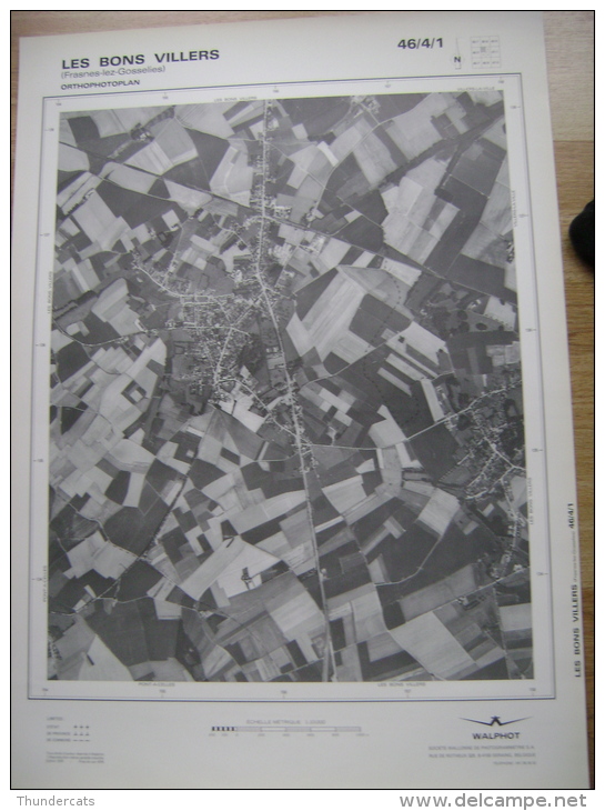 GRAND PHOTO VUE AERIENNE 66 Cm X 48 Cm De 1979  LES BONS VILLERS FRASNES LEZ GOSSELIES - Cartes Topographiques