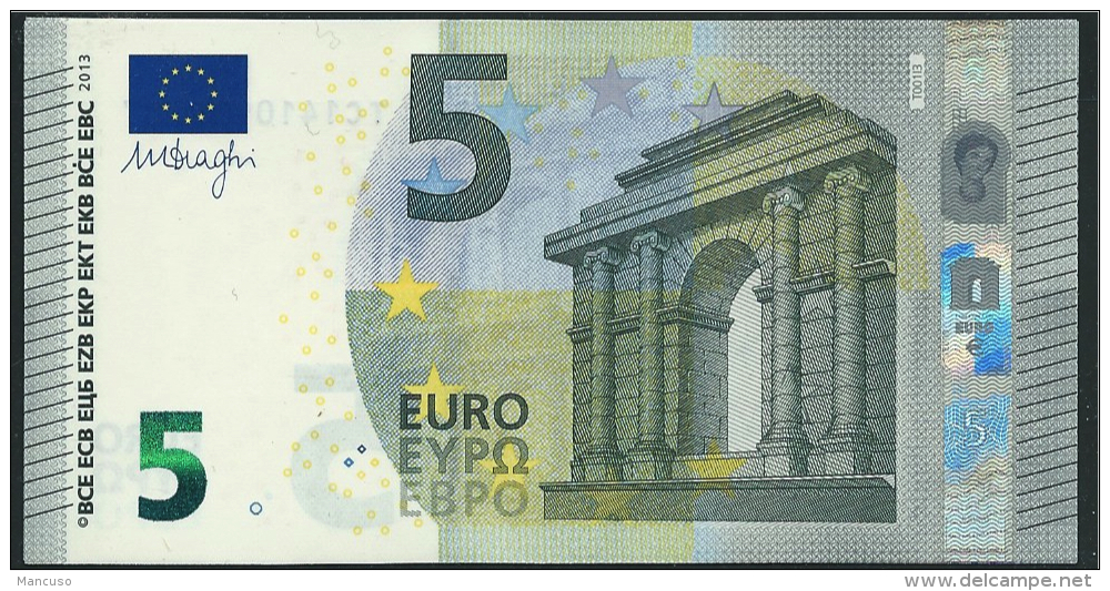 T IRELAND  5 EURO TC T001 I3  DRAGHI  UNC - 5 Euro