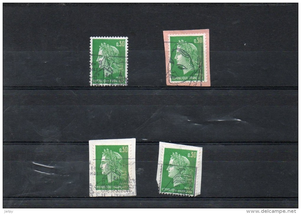 FRANCE    4 Timbres 30 C     1967-69     Y&T: 1536A    Marianne De Cheffer       Belles Oblitérations - 1967-1970 Marianne De Cheffer