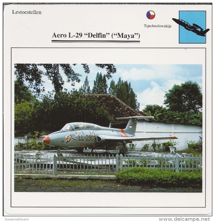 Vliegtuigen.- Lesvliegtuig. Lestoestel. Aero L-29 - Delfin - Maya -. 2 Scans - Andere & Zonder Classificatie