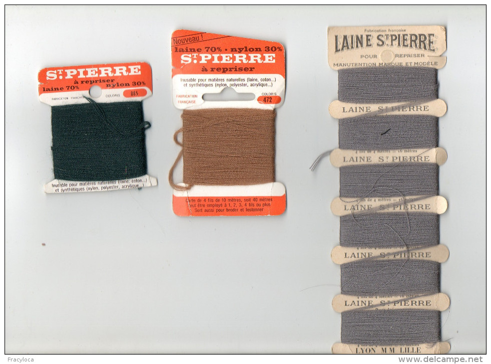 LAINE SAINT PIERRE LOT DE 3 SUPPORTS ET LAINE A REPRISER ( Mercerie Couture Broderie Laine) - Wool