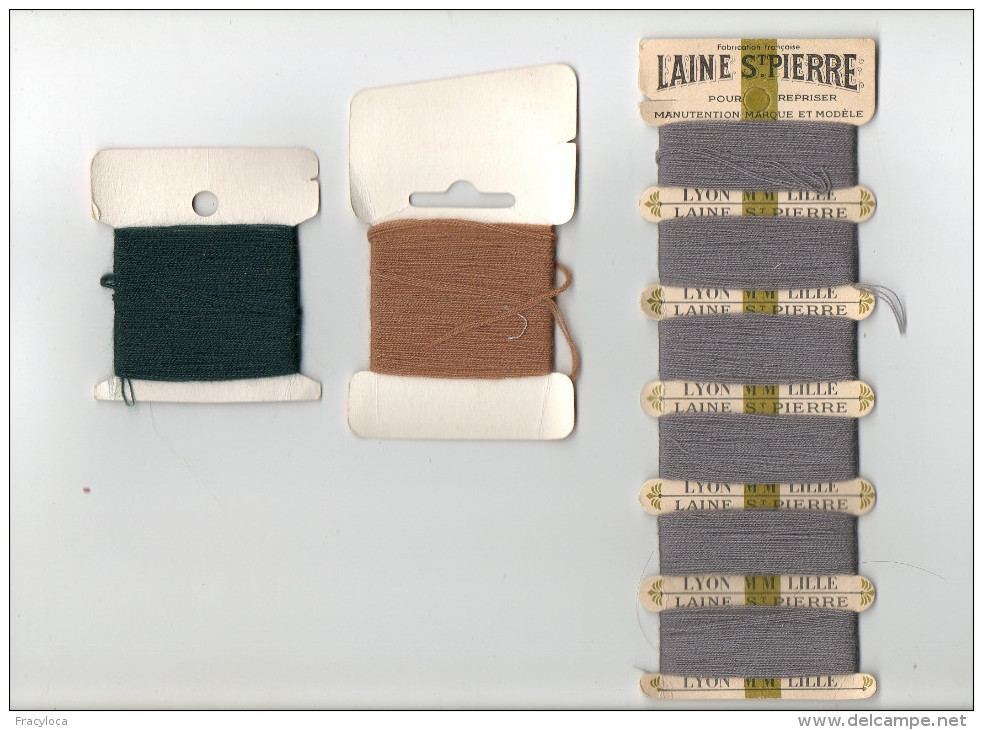 LAINE SAINT PIERRE LOT DE 3 SUPPORTS ET LAINE A REPRISER ( Mercerie Couture Broderie Laine) - Wool