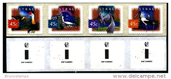 AUSTRALIA - 1998 WETLANDS BIRDS  P&S STRIP  SNP CAMBEC  1 KOALA REPRINT MINT NH - Neufs