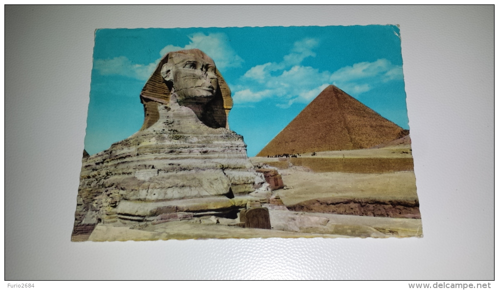 C-45973 THE GREAT SPHINX OF GIZA AND KHEOPS PYRAMID - Gizeh