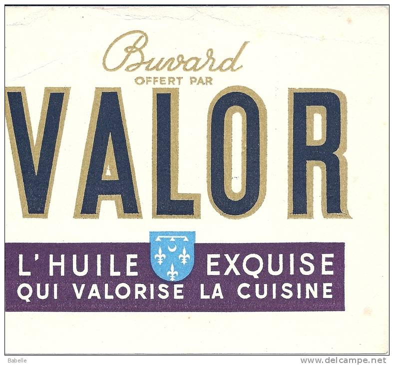 Buvard "VALOR" L´huile Exquise Qui Valorise La Cuisine - Soep En Saus