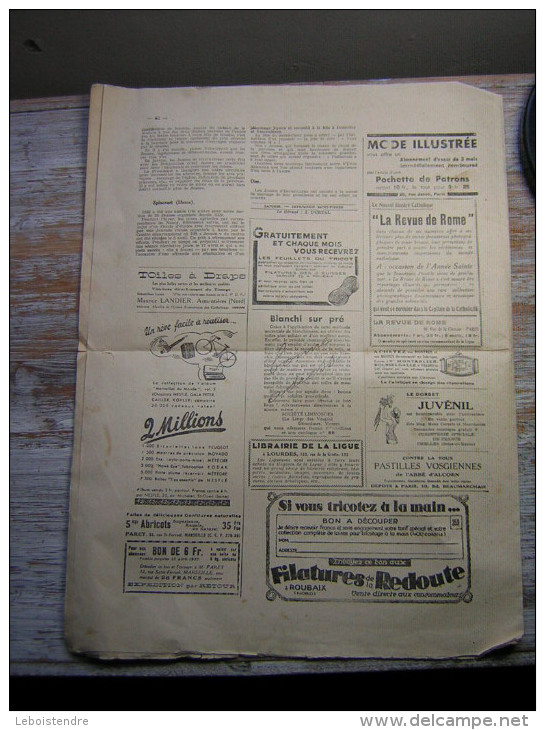 AVRIL 1936  MENSUEL N° 4  S´UNIR SE CONNAITRE S´APPRECIER S´ENTRAIDER S´AIMER BULLETIN DES SECTIONS RURALES ET AGRICOLES - Autres & Non Classés