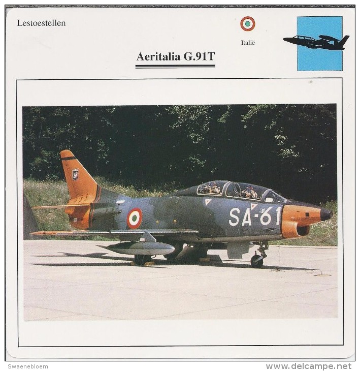 Vliegtuigen.- Lesvliegtuig. Lestoestel. Aeritalia G.91T -. 2 Scans - Andere & Zonder Classificatie