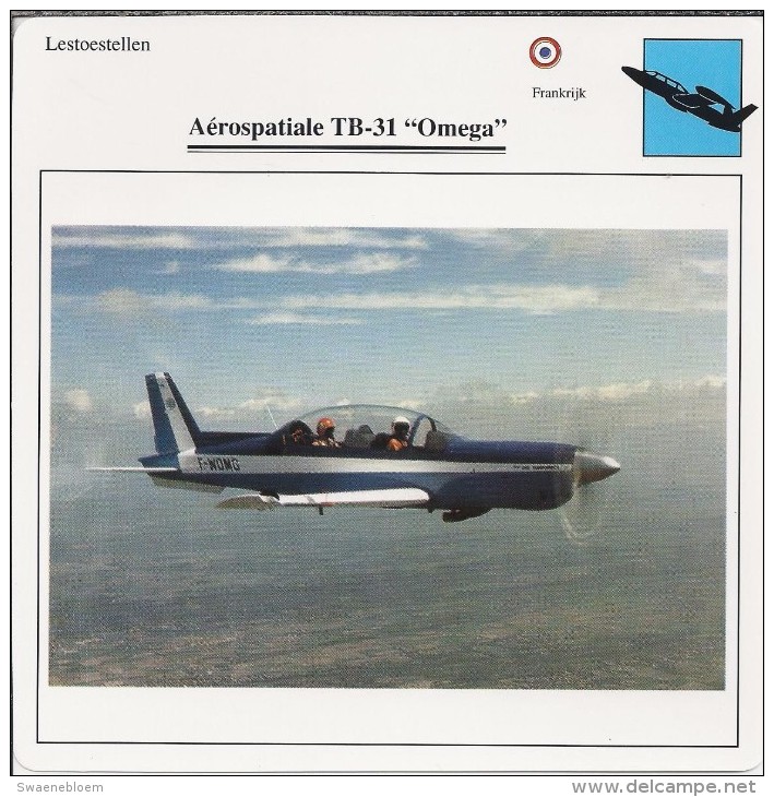 Vliegtuigen.- Lesvliegtuig. Lestoestel. Aerospatiale TB-31 - Omega - 2 Scans - Andere & Zonder Classificatie