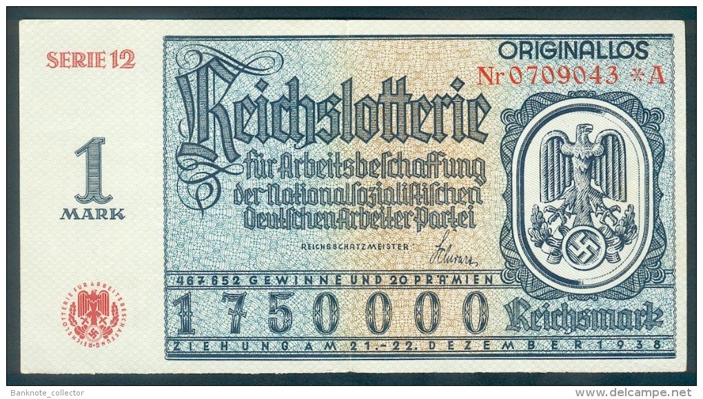 2 X Deutschland, Germany - 2 X " REICHSLOTTERIE ", Abschnitt A & B,  " ORIGINALLOS, FOTO & DOKUMENT Der NSDAP " 1938 ! - Lotterielose