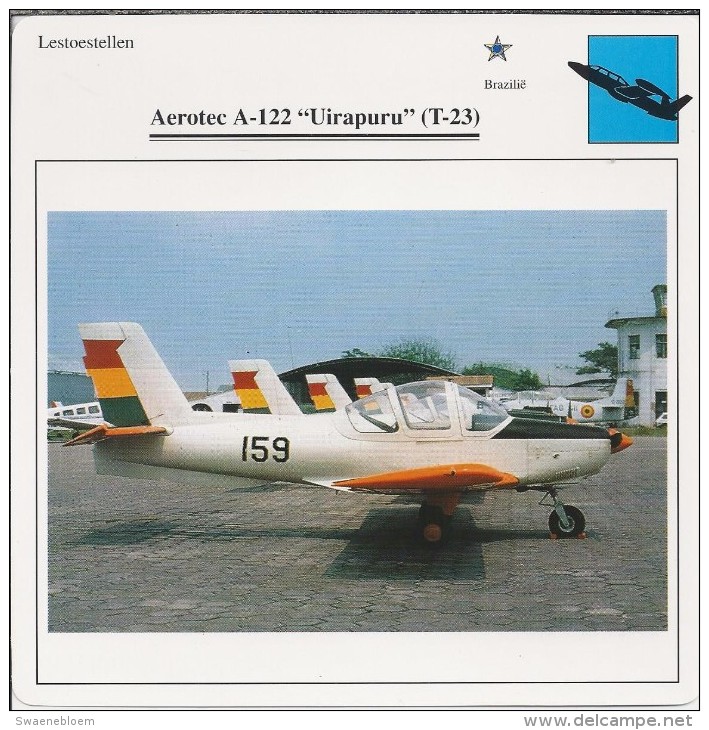 Vliegtuigen.- Lesvliegtuig. Lestoestel. Aerotec A-122 - Uirapuru - T-23 - 2 Scans - Andere & Zonder Classificatie