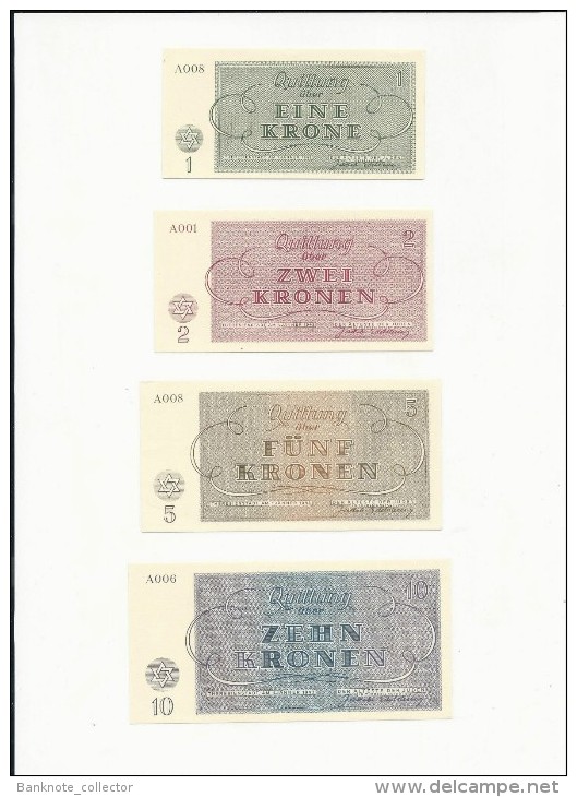 Deutschland, Germany - Set 1 - 100 Kronen, Lagergeld - KZ Theresienstadt, 1943, UNC !