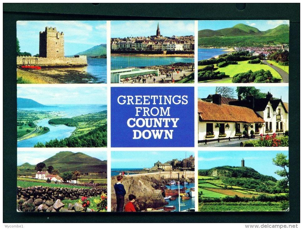 NORTHERN IRELAND  -  County Down  Multi View  Used Postcard As Scans - Down