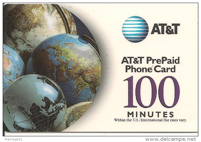 CARTE* PREPAYEE-USA-2000-AT&T-100MN-GLOBE TERRE-GRATTE-T BE-RARE - AT&T