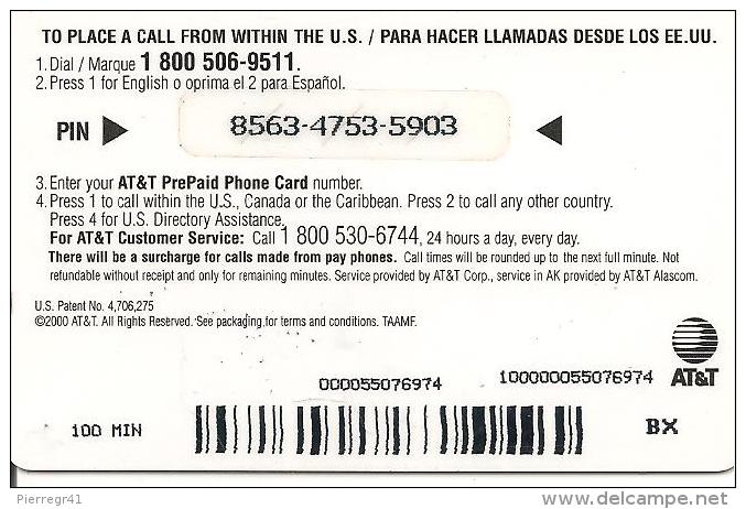 CARTE* PREPAYEE-USA-2000-AT&T-100MN-GLOBE TERRE-GRATTE-T BE-RARE - AT&T