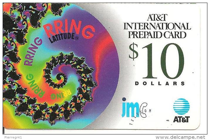 CARTE* PREPAYEE-USA-10$-1998-AT&T--RRING LATITUDE-GRATTE-Plastic Fin-T BE-RARE - AT&T