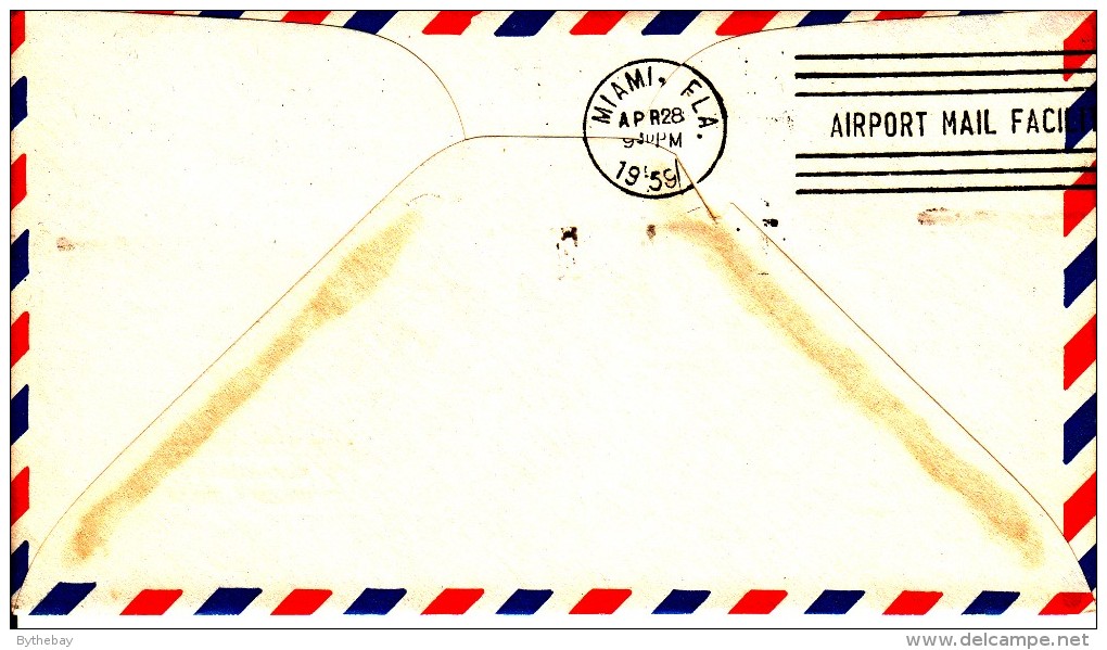 Honduras Cover Pan American First Flight FAM 5 Tegucigalpa, Honduras To Miami Apr 28, 1959 Black Cachet - Honduras