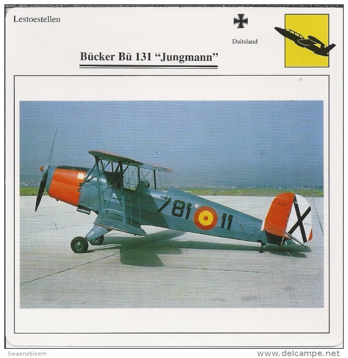 Vliegtuigen.- Lesvliegtuig. Lestoestel. Bücker Bü 131 - Jungmann - 2 Scans - Andere & Zonder Classificatie