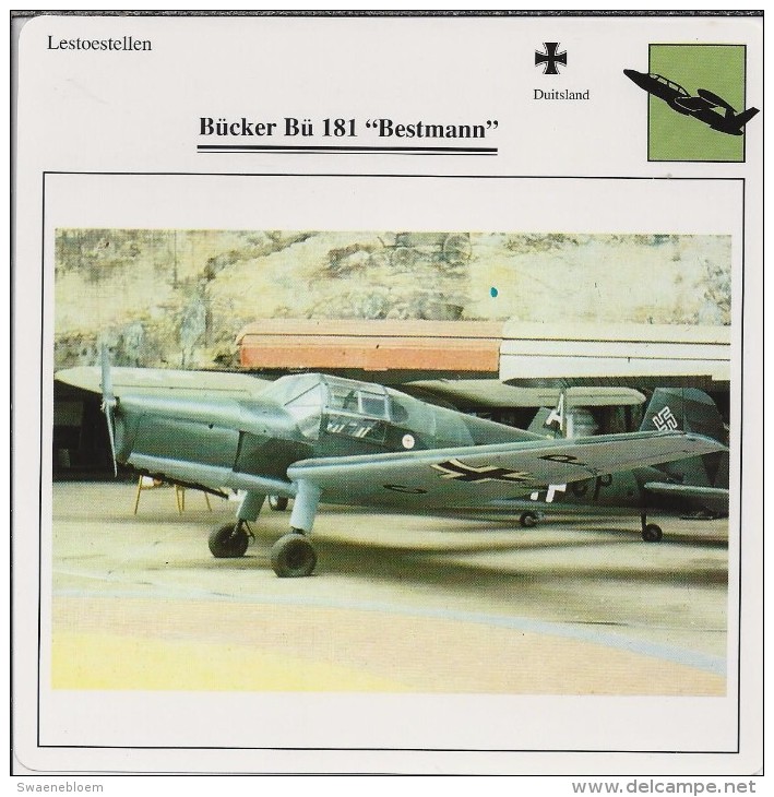 Vliegtuigen.- Lesvliegtuig. Lestoestel. Bücker Bü 181 - Bestmann - 2 Scans - Andere & Zonder Classificatie