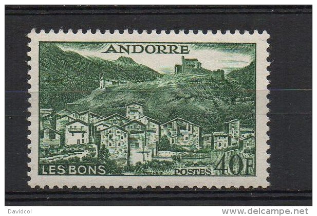 P458.-. FRENCH ANDORRE .-. 1955-1958 - SC #: 138 . MVLH .-.  VILLAGE OF LES BONS .-.SCV: US$ 30.00 - Ungebraucht