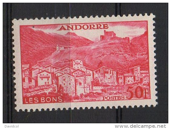 P461.-. FRENCH ANDORRE .-. 1955-1958 - SC #: 139 . MVLH .-.  VILLAGE OF LES BONS .-.SCV: US$ 4.00 - Used Stamps