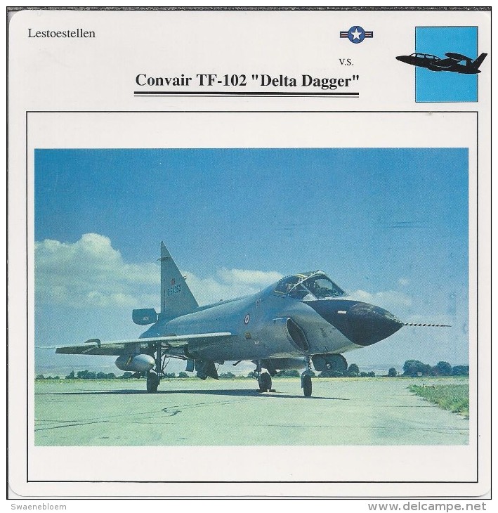 Vliegtuigen.- Lesvliegtuig. Lestoestel. Convair TF-102 - Delta Dagger - 2 Scans - Andere & Zonder Classificatie