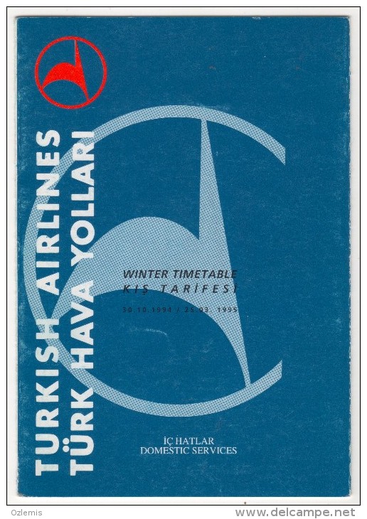 TURQUIE,TURKEI TURKEY TURKISH AIRLINES THY. WINTER TIMETABLE - Zeitpläne