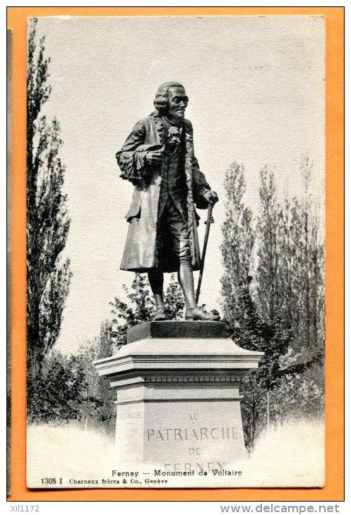 PBV-12  Ferney  Monument De Voltaire, Le Patriarche. CAchet Morges 1914 - Ferney-Voltaire