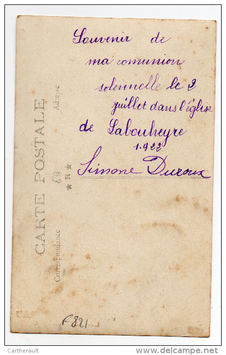 Carte Photo - Communion De Simone Duroux De LABOUHEYRE - 1922 - Sabres