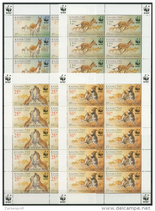 Kasachstan 2001 WWF Pferde Kulan Kleinbogen 345/48 K Postfrisch (C8823) - Kasachstan