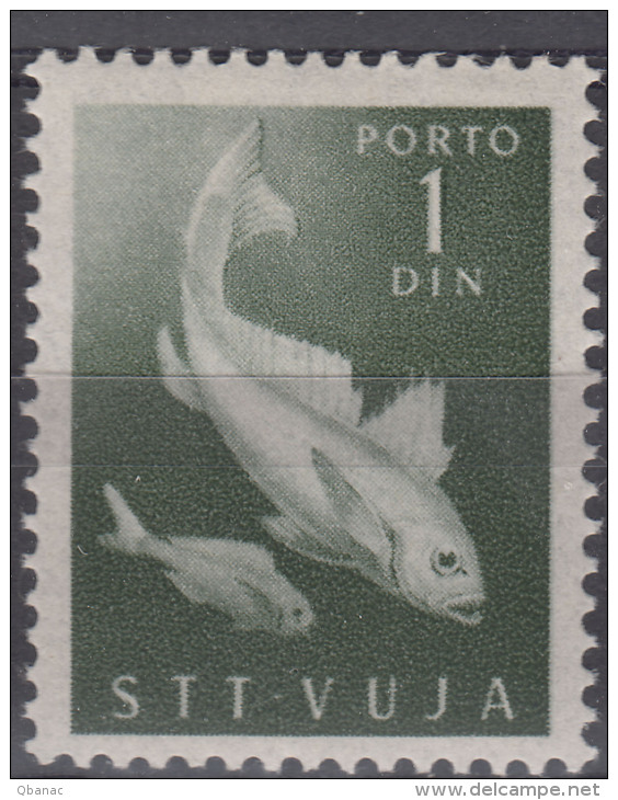 Italy Yugoslavia Trieste Zone B Porto 1950 Fish Pesci Mi#7 Sassone#7 Mint Hinged - Neufs