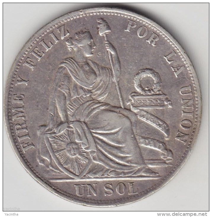 @Y@     Peru - Un Sol 1891  Silver. (item 2895 ) - Peru