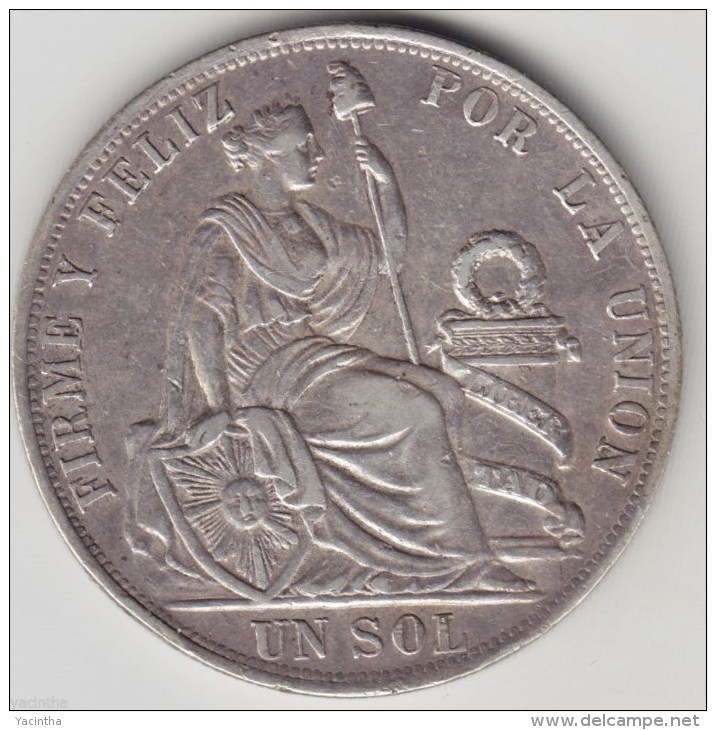 @Y@     Peru - Un Sol 1891  Silver. (item 2895 ) - Pérou