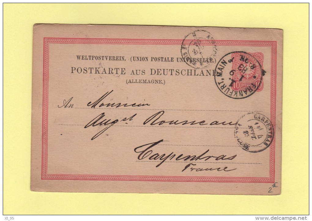 Frankfurt - 1888 - Lettres & Documents