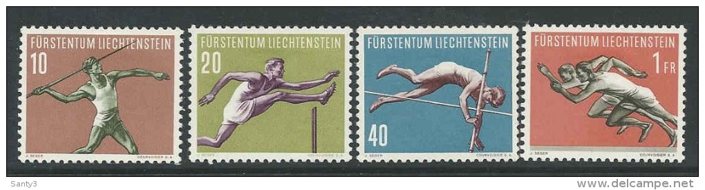 Liechtenstein, Mi 342-45 Jaar 1956, Postfris Met Scharnier (MH*), Sport, Cote  30,00 Euro à 20 %, Zie Scan - Neufs